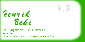 henrik beki business card