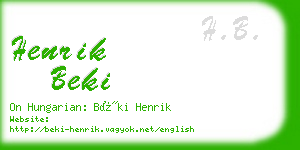 henrik beki business card